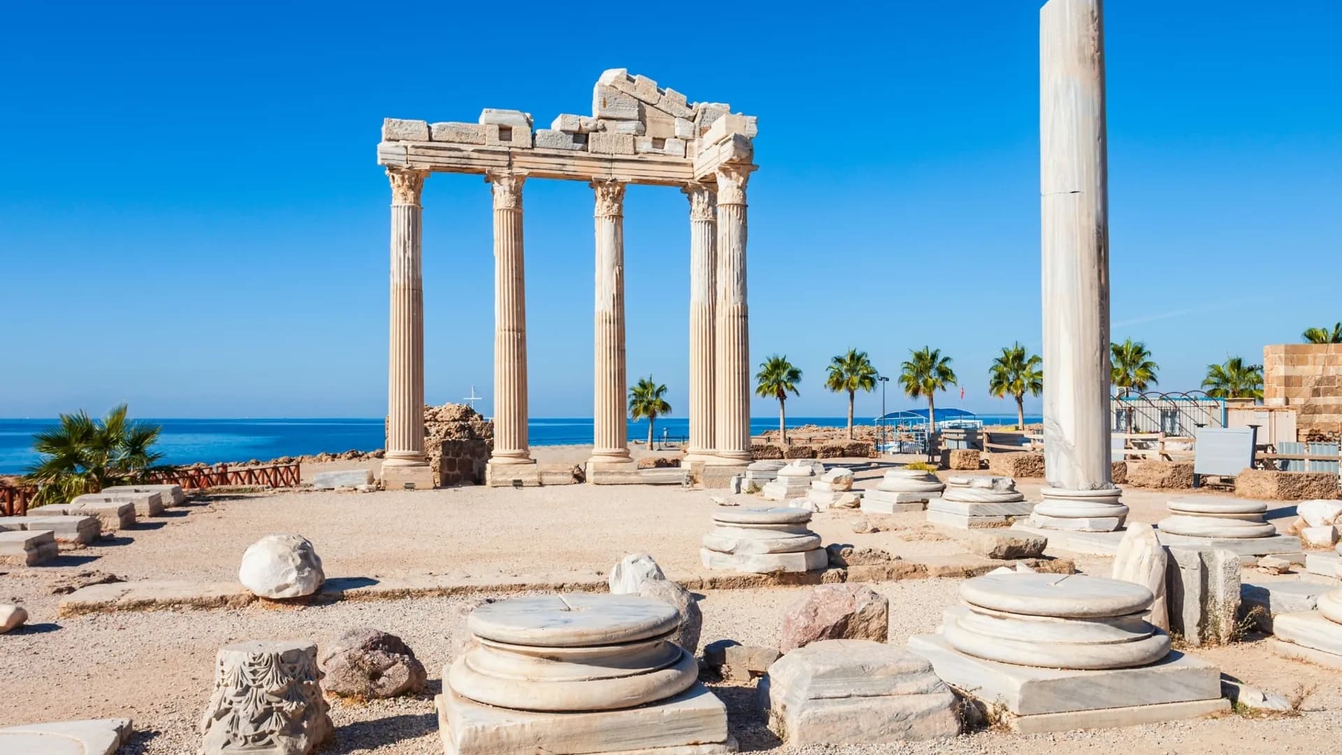 Ancient columns beside the sea