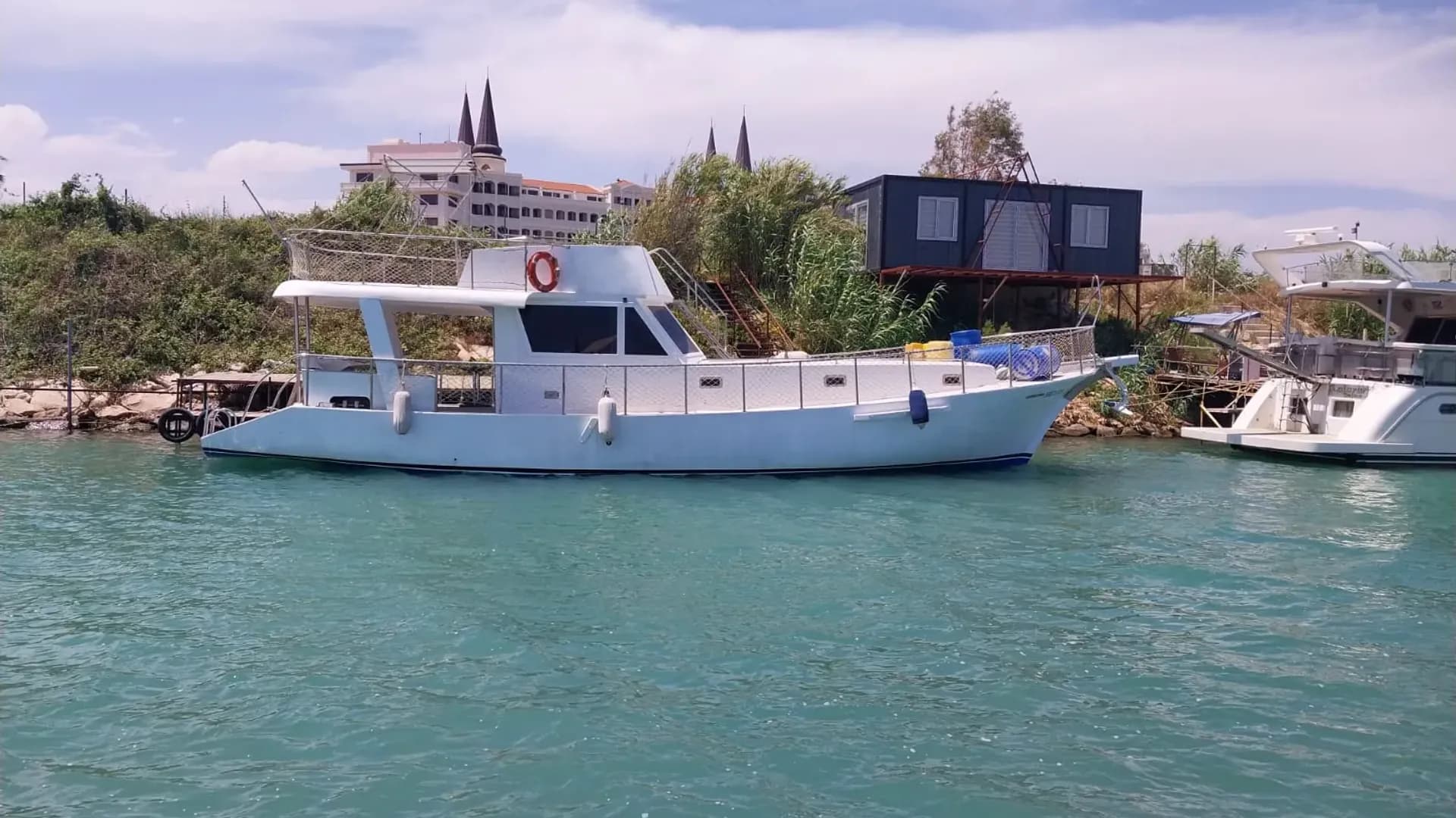 Fishing boat near a harbour