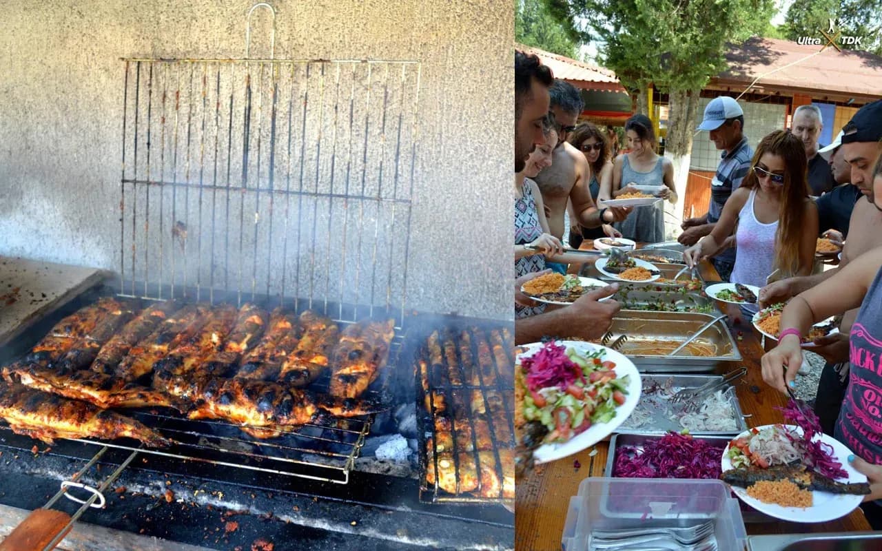 Açık havada ızgarada yemek pişirme